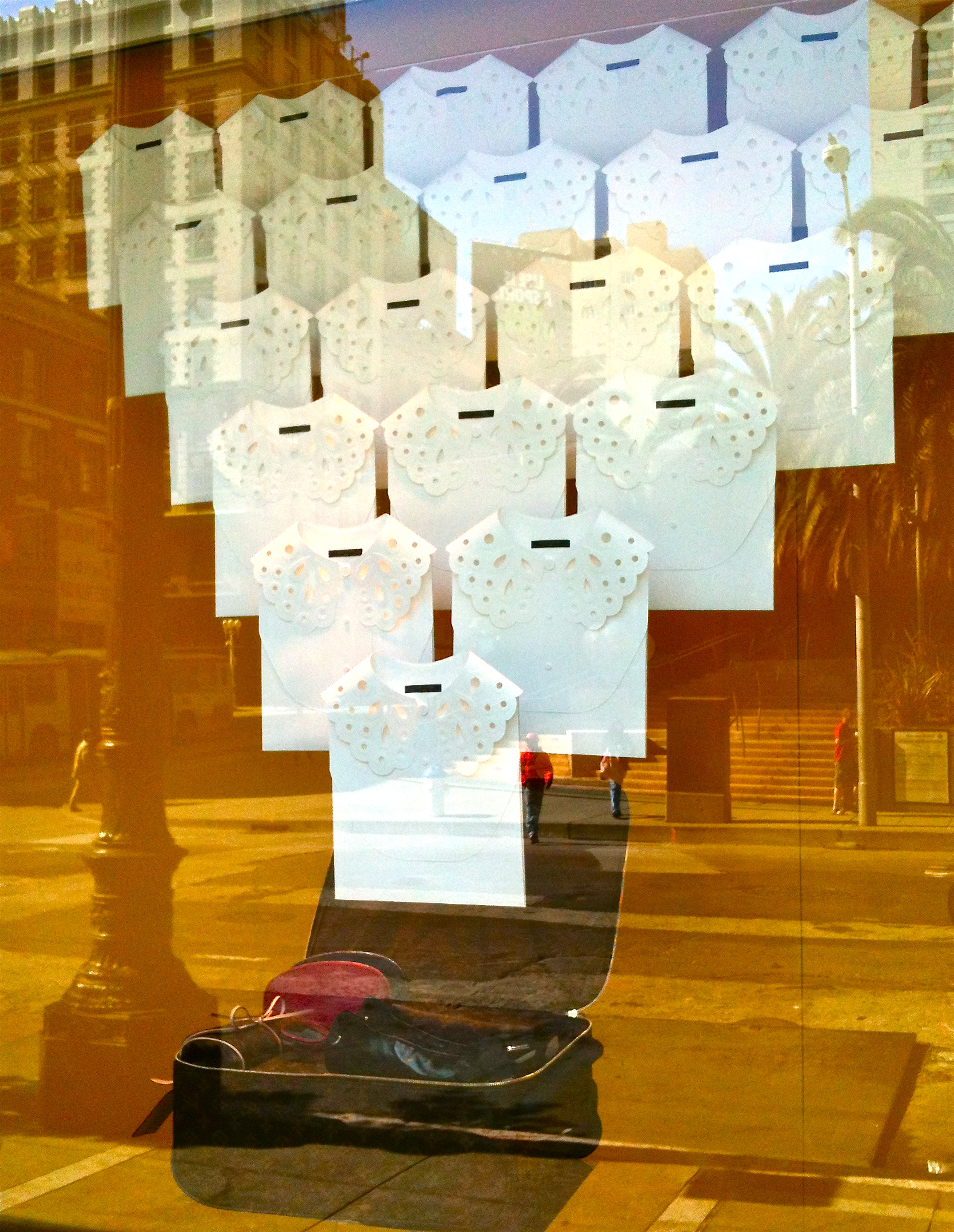 Louis Vuitton Window Display in Macy's- BW, Shot looking do…
